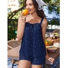 image:imageEkouaer Womens Sleeveless Pajamas Sets Cute Tank Top and Shorts Lounge SetNavy Florals
