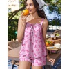 image:imageEkouaer Womens Sleeveless Pajamas Sets Cute Tank Top and Shorts Lounge SetPink Bow