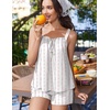 image:imageEkouaer Womens Sleeveless Pajamas Sets Cute Tank Top and Shorts Lounge SetPink Patterned Bow