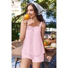 image:imageEkouaer Womens Sleeveless Pajamas Sets Cute Tank Top and Shorts Lounge SetStriped Bow