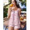 image:imageEkouaer Womens Sleeveless Pajamas Sets Cute Tank Top and Shorts Lounge SetStriped Heart Bow
