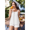 image:imageEkouaer Womens Sleeveless Pajamas Sets Cute Tank Top and Shorts Lounge SetWhite