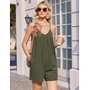 image:imageEkouaer Womens Summer Rompers Beach Vacation Outfits Adjustable JumpsuitsArmy Green