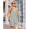 image:imageEkouaer Womens Summer Rompers Beach Vacation Outfits Adjustable JumpsuitsAwhite Floral
