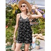 image:imageEkouaer Womens Summer Rompers Beach Vacation Outfits Adjustable JumpsuitsBlack Floral