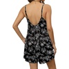 image:imageEkouaer Womens Summer Rompers Beach Vacation Outfits Adjustable JumpsuitsBlack Floral