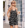image:imageEkouaer Womens Summer Rompers Beach Vacation Outfits Adjustable JumpsuitsBlack Floral