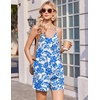 image:imageEkouaer Womens Summer Rompers Beach Vacation Outfits Adjustable JumpsuitsBlue Floral
