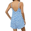 image:imageEkouaer Womens Summer Rompers Beach Vacation Outfits Adjustable JumpsuitsBlue White Floral