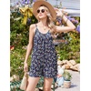image:imageEkouaer Womens Summer Rompers Beach Vacation Outfits Adjustable JumpsuitsDark Blue Floral