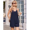 image:imageEkouaer Womens Summer Rompers Beach Vacation Outfits Adjustable JumpsuitsNavy Blue