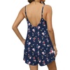 image:imageEkouaer Womens Summer Rompers Beach Vacation Outfits Adjustable JumpsuitsNavy Blue Floral