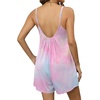 image:imageEkouaer Womens Summer Rompers Beach Vacation Outfits Adjustable JumpsuitsPink Tiedye