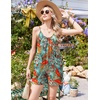 image:imageEkouaer Womens Summer Rompers Beach Vacation Outfits Adjustable JumpsuitsPlant Leaves Floral