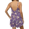 image:imageEkouaer Womens Summer Rompers Beach Vacation Outfits Adjustable JumpsuitsPurple Floral