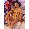 image:imageEkouaer Womens Waffle Knit Pajama Sets Long Sleeve Top and Shorts Matching Lounge Set Loungewear Sweatsuit with PocketsHalloween