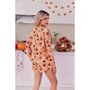image:imageEkouaer Womens Waffle Knit Pajama Sets Long Sleeve Top and Shorts Matching Lounge Set Loungewear Sweatsuit with PocketsHalloweenpumpkin