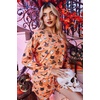 image:imageEkouaer Womens Waffle Knit Pajama Sets Long Sleeve Top and Shorts Matching Lounge Set Loungewear Sweatsuit with PocketsHalloweenpumpkin