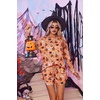 image:imageEkouaer Womens Waffle Knit Pajama Sets Long Sleeve Top and Shorts Matching Lounge Set Loungewear Sweatsuit with PocketsHalloweenpumpkin