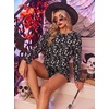 image:imageEkouaer Womens Waffle Knit Pajama Sets Long Sleeve Top and Shorts Matching Lounge Set Loungewear Sweatsuit with PocketsHalloweenskull