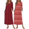 Wine Red+christmas Reindeer