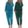 image:imageEkouaer 2 Pack Womens Pajama Sets Long Sleeve Lounge Sets Soft Pj Loungewear SleepwearBugGreen