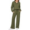 image:imageEkouaer 2 Piece Sets for Women Half Zip Lounge Sets Matching Fall OutfitsArmy Green