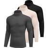 image:imageEkouaer 3 Packs Men Turtleneck Shirts Long Sleeve Thermal Tops Causal Lightweight Pullover SXXXL3pcs Black  Cream  Grey