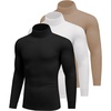 image:imageEkouaer 3 Packs Men Turtleneck Shirts Long Sleeve Thermal Tops Causal Lightweight Pullover SXXXL3pcs Black  Khaki  White