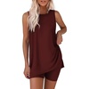 image:imageEkouaer Biker Short Sets Womens 2 Piece Lounge Set Summer Matching OutfitsWine Red