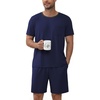 image:imageEkouaer Mens Pajamas Sets Shorts Soft Short Sleeve PjsNavy Blue