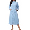 image:imageEkouaer Women Zipper Robe Long Sleeves House Coat Soft Bathrobe HousecoatAlight Blue