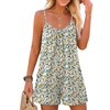 image:imageEkouaer Womens Summer Rompers Beach Vacation Outfits Adjustable JumpsuitsAwhite Floral