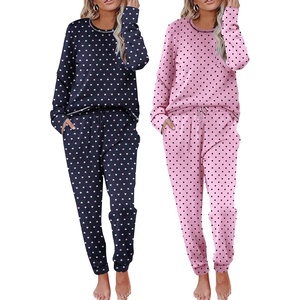 image:imageEkouaer 2 Pack Womens Pajama Sets Long Sleeve Lounge Sets Soft Pj Loungewear SleepwearHeart PrintPink Point