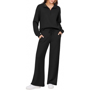 image:imageEkouaer 2 Piece Sets for Women Half Zip Lounge Sets Matching Fall OutfitsBlack