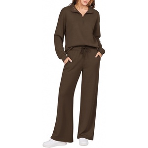 image:imageEkouaer 2 Piece Sets for Women Half Zip Lounge Sets Matching Fall OutfitsBrown