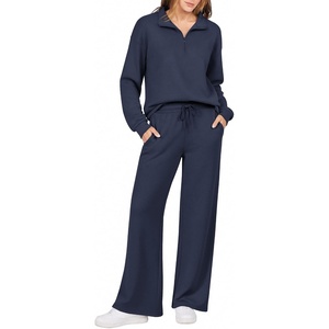 image:imageEkouaer 2 Piece Sets for Women Half Zip Lounge Sets Matching Fall OutfitsDark Blue