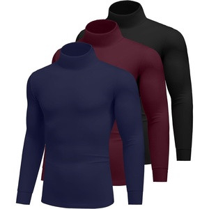 image:imageEkouaer 3 Packs Men Turtleneck Shirts Long Sleeve Thermal Tops Causal Lightweight Pullover SXXXL3pcs Black  Burgundy Red  Navy