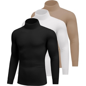 image:imageEkouaer 3 Packs Men Turtleneck Shirts Long Sleeve Thermal Tops Causal Lightweight Pullover SXXXL3pcs Black  Khaki  White