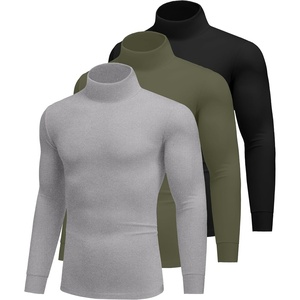image:imageEkouaer 3 Packs Men Turtleneck Shirts Long Sleeve Thermal Tops Causal Lightweight Pullover SXXXL3pcs Black  Light Grey  Army Green