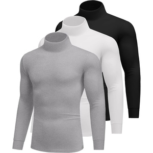 image:imageEkouaer 3 Packs Men Turtleneck Shirts Long Sleeve Thermal Tops Causal Lightweight Pullover SXXXL3pcs Black  Light Grey  White