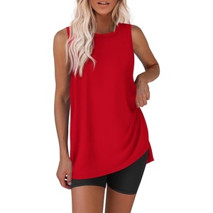 image:imageEkouaer Biker Short Sets Womens 2 Piece Lounge Set Summer Matching OutfitsRed