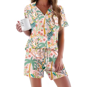 image:imageEkouaer Pajamas Set for Women Short Sleeve Sleepwear Button Down Pj XSXXXLPink Floral Print