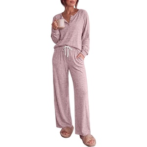 image:imageEkouaer Pajamas for Women Set Soft Longe Sleeve 2 Piece Lounge SetLight Pink