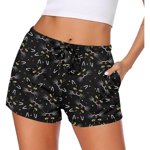 image:imageEkouaer Womens Pajama Shorts Soft Lounge Pj Bottoms Sleep Short with PocketBlack Cat