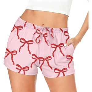 image:imageEkouaer Womens Pajama Shorts Soft Lounge Pj Bottoms Sleep Short with PocketPink Bow