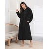 image:imageEkouaer Fleece Robes for Women Zipper Long Bathrobe Plush Hooded HousecoatBlack