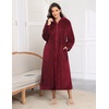 image:imageEkouaer Fleece Robes for Women Zipper Long Bathrobe Plush Hooded HousecoatD Wine Red