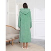 image:imageEkouaer Fleece Robes for Women Zipper Long Bathrobe Plush Hooded HousecoatP Green Jacquard