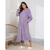 image:imageEkouaer Fleece Robes for Women Zipper Long Bathrobe Plush Hooded HousecoatPurple Jacquard